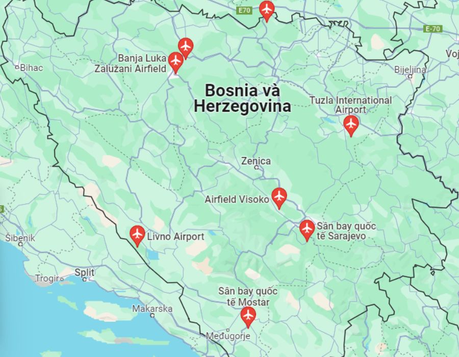 Danh sách sân bay quốc tế tại Bosnia và Herzegovina