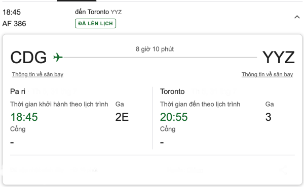 Thông tin chuyến bay AF386