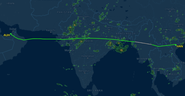 Đường bay của chuyến bay EY980