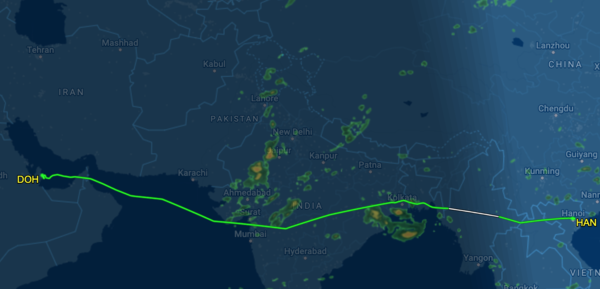 Đường bay của chuyến bay QR985