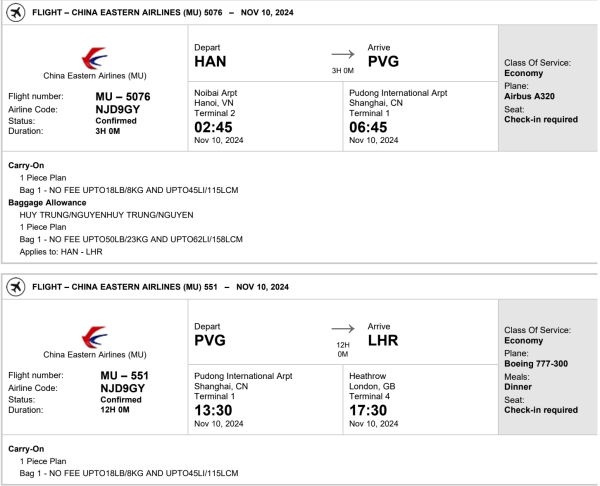 Vé máy bay Hà Nội (HAN) đi Heathrow (LHR) 