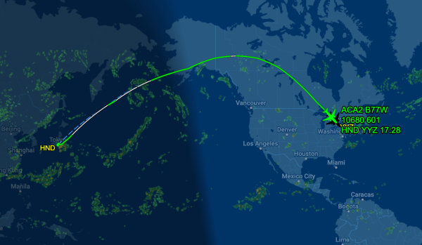 Hành trình chuyến bay AC2