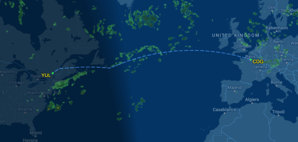 Đường bay của chuyến bay AF348